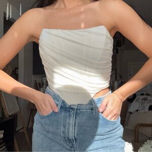 White Strapless corset Top
